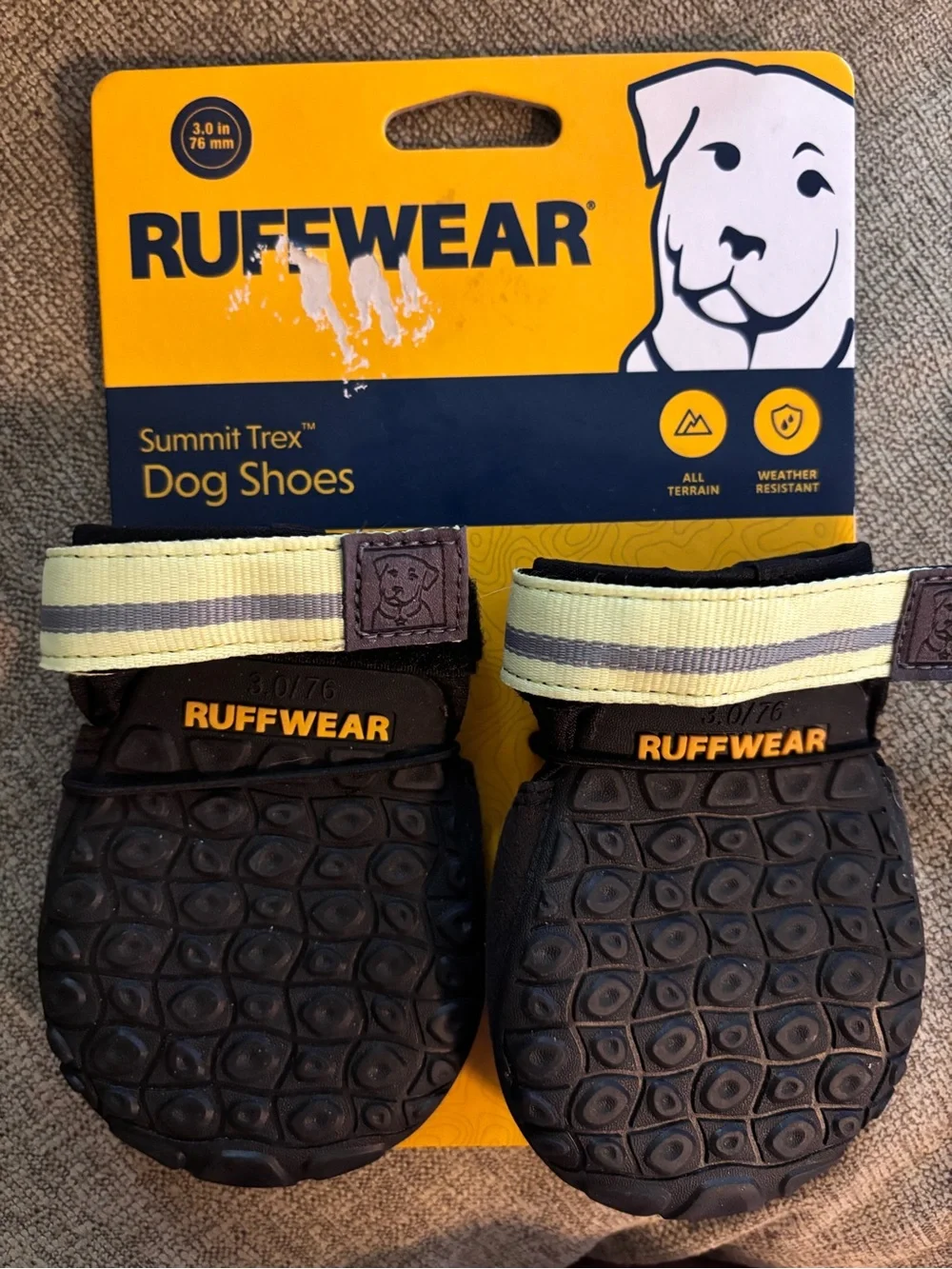 Ruffwear Summit Trex Dog Boots Size 3.0 Set of 4 Hiking Paw Protectors